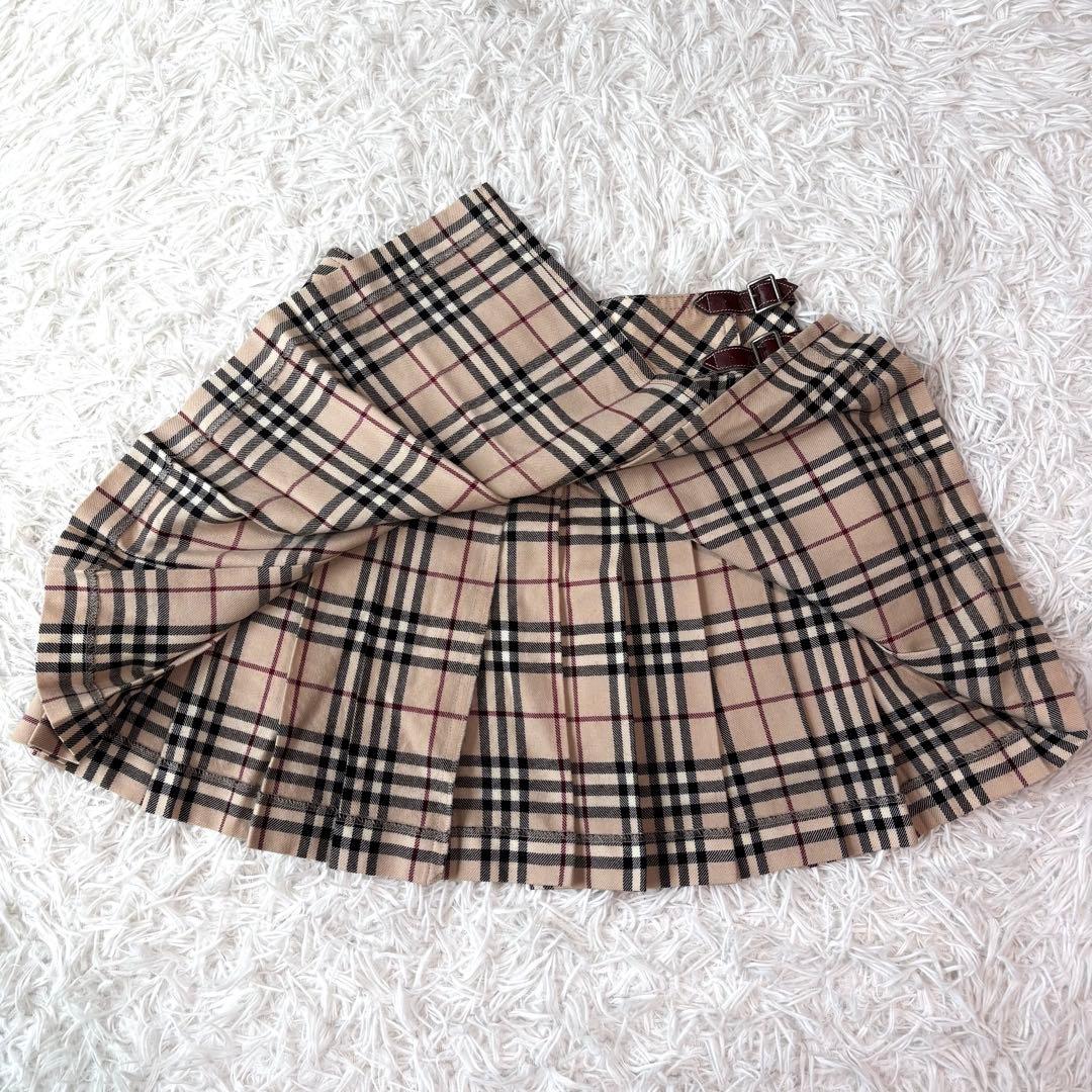 ✨美品✨バーバリーブルーレーベル ミニスカート ノバチェック プリーツ ベルト