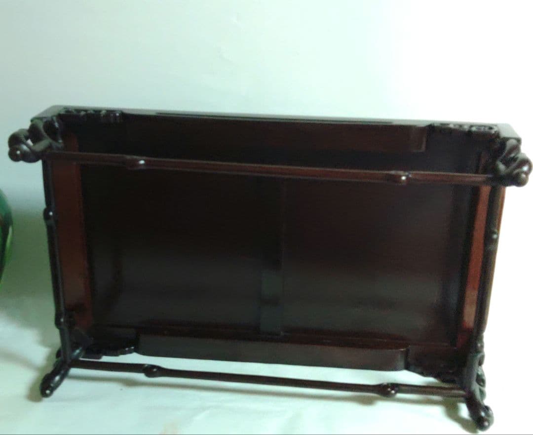 花台　中国美術 　古玩　唐木　平卓花台　中国　横幅約40cm　飾り台　煎茶道具