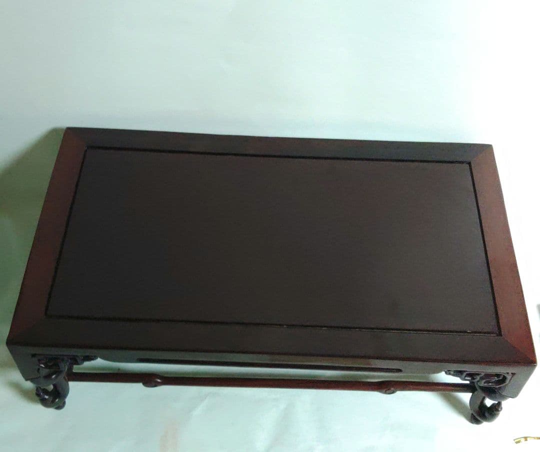 花台　中国美術 　古玩　唐木　平卓花台　中国　横幅約40cm　飾り台　煎茶道具