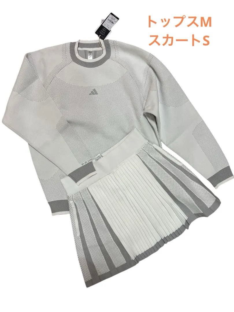 新品アディダス ゴルフ プライムニット トップスMスカートS秋冬