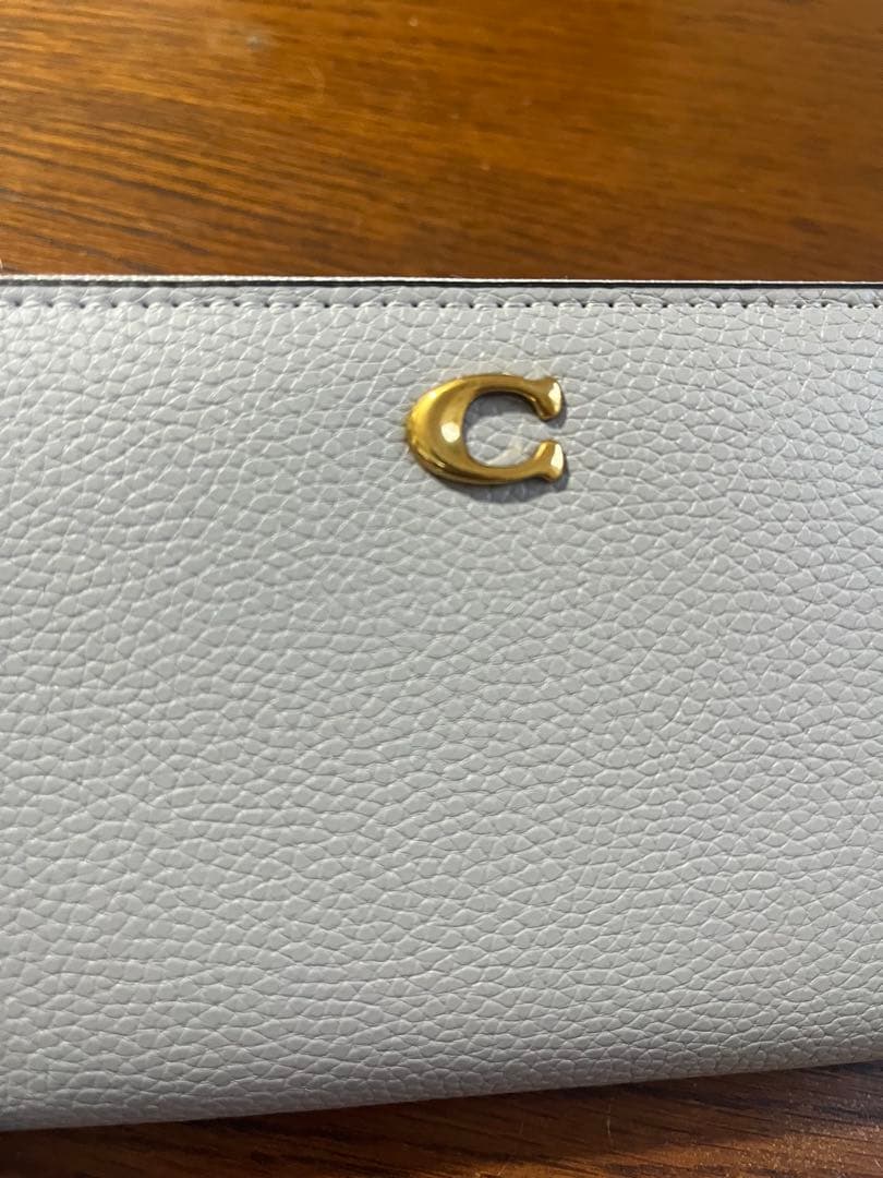 COACH 長財布 アコーディオン ジップ ウォレット グレー CC489
