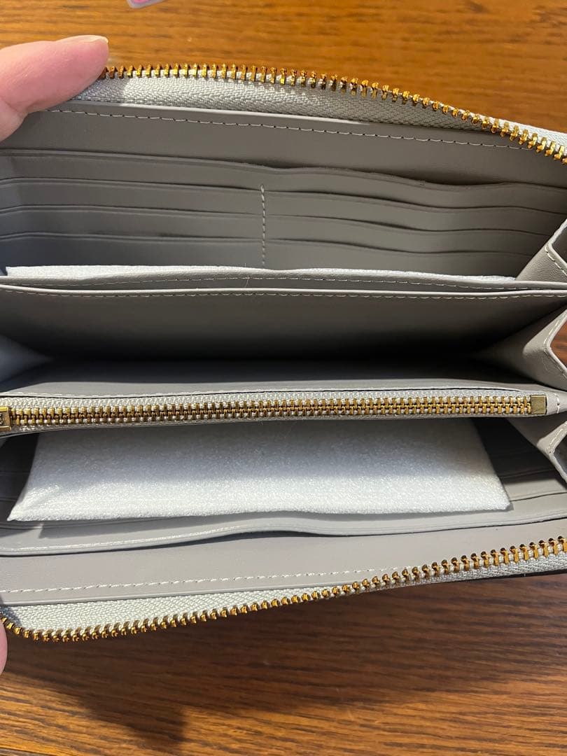 COACH 長財布 アコーディオン ジップ ウォレット グレー CC489