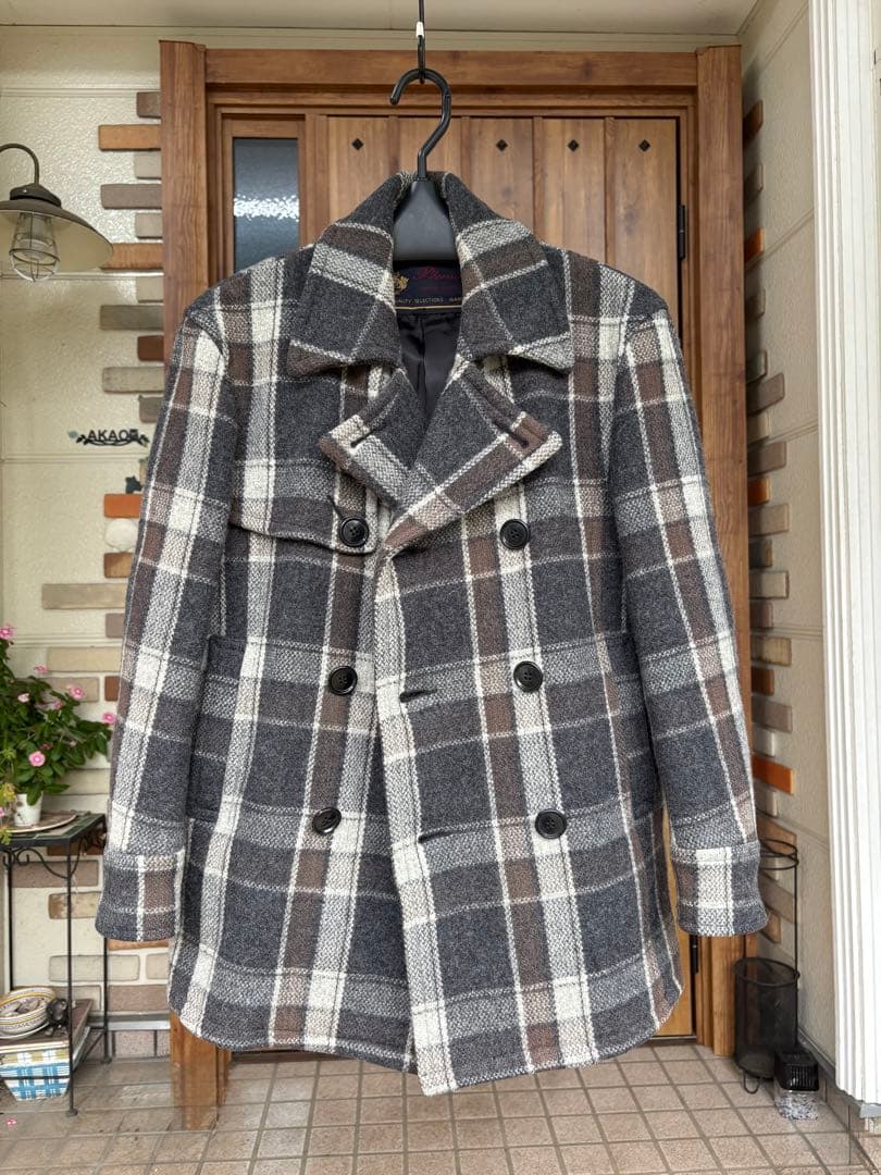 フェローズ　ピーコート　おしゃれチェック