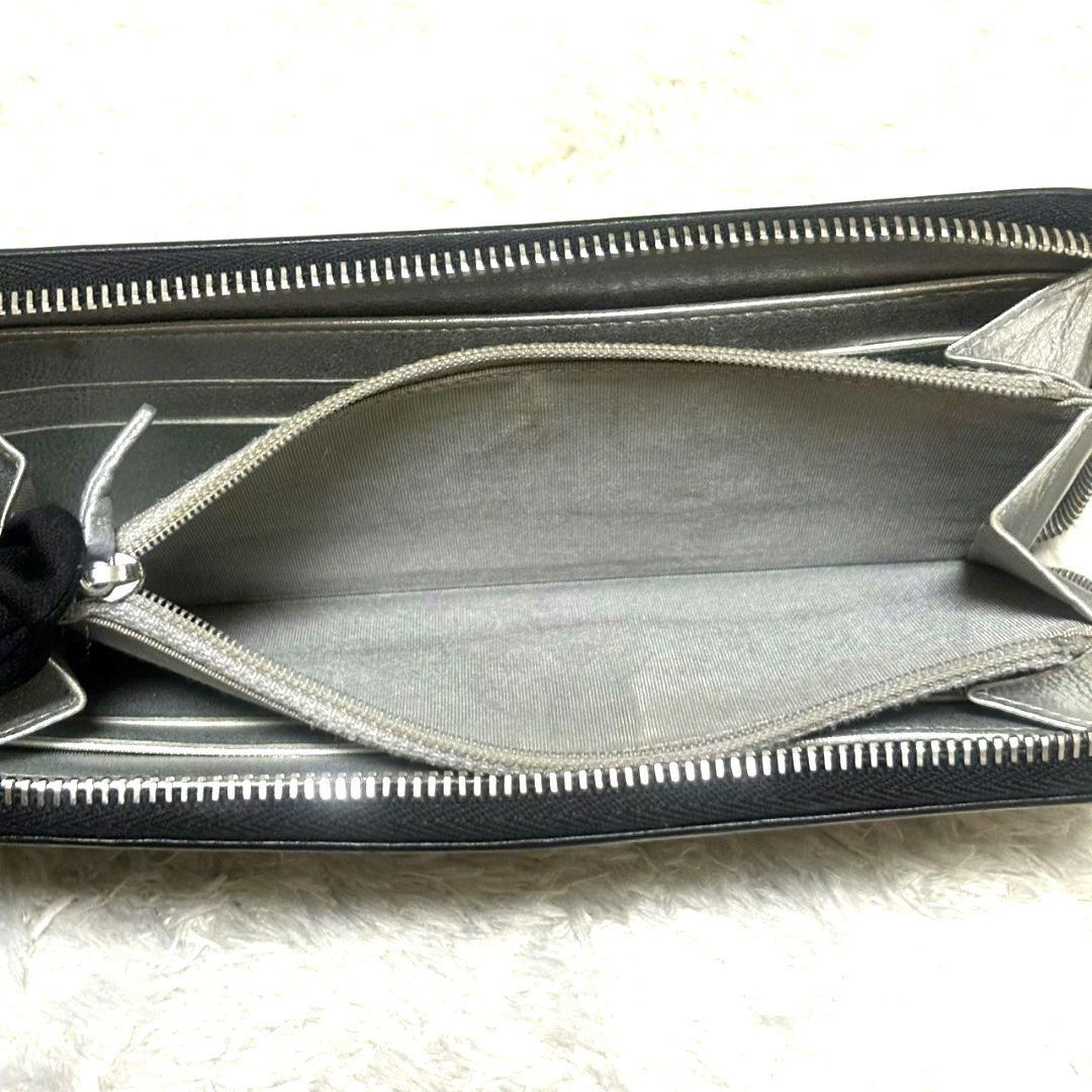 シャネル ラウンドファスナー 長財布 カーフスキン ココマーク ギャランティ付き