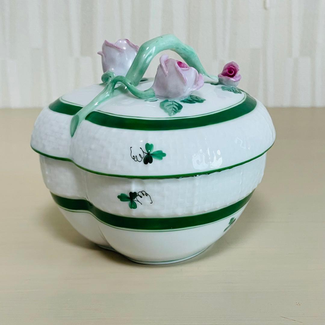 Herend ヘレンド ボンボニエール ウィーンの薔薇 ハート型 小物入れ