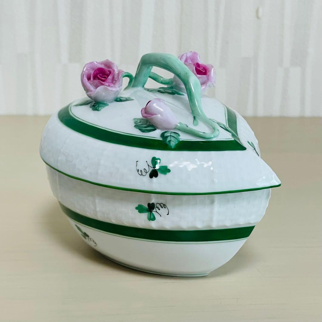 Herend ヘレンド ボンボニエール ウィーンの薔薇 ハート型 小物入れ