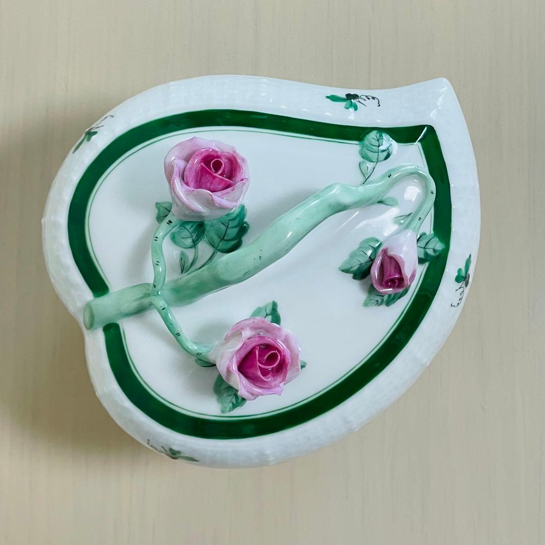 Herend ヘレンド ボンボニエール ウィーンの薔薇 ハート型 小物入れ