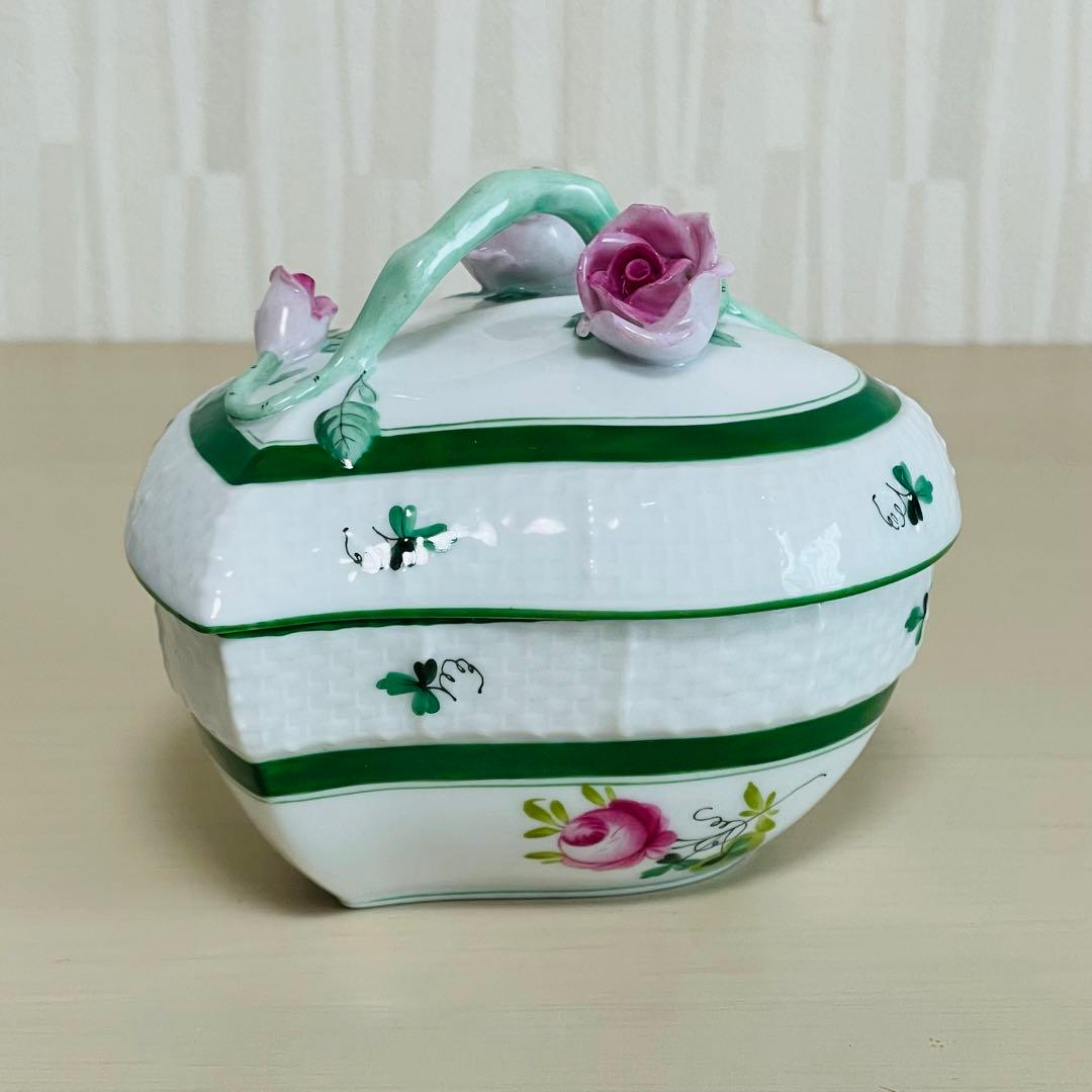 Herend ヘレンド ボンボニエール ウィーンの薔薇 ハート型 小物入れ