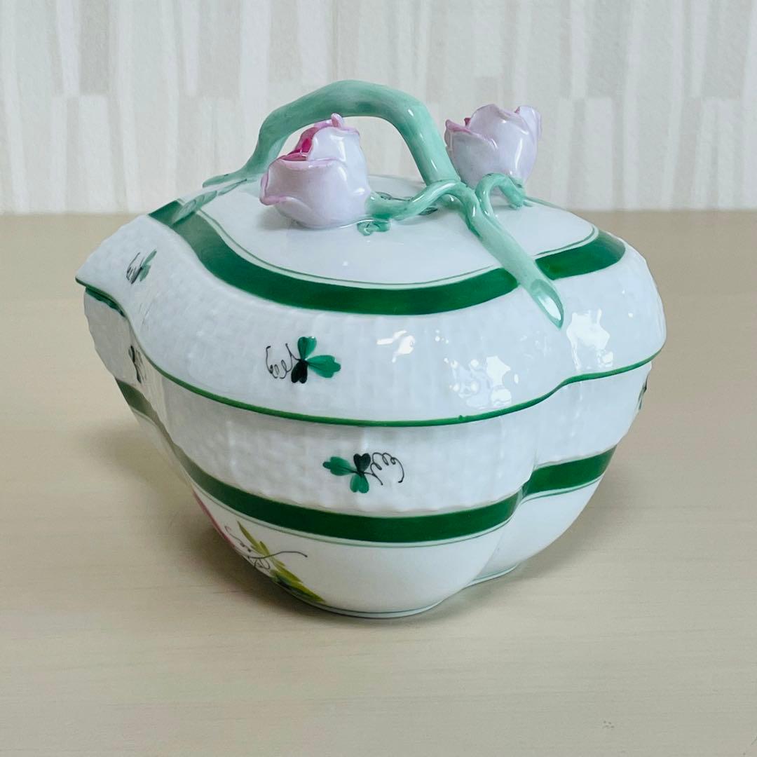 Herend ヘレンド ボンボニエール ウィーンの薔薇 ハート型 小物入れ