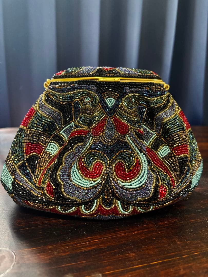 ルミーはしもと　ビーズバッグ　パーティーバッグ　総ビーズ