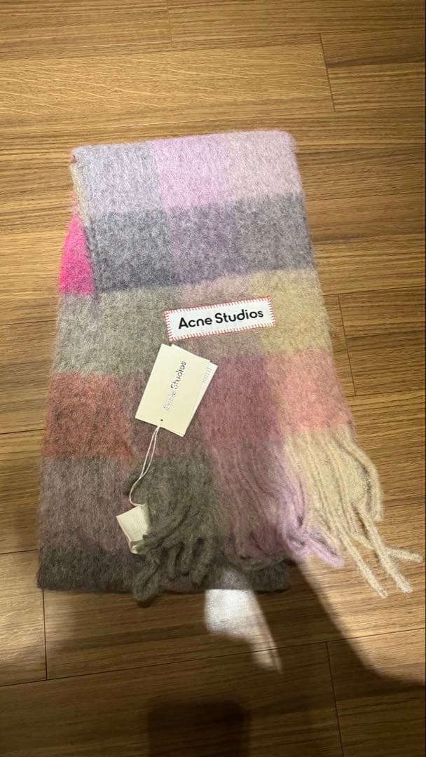 acne styudios モヘアチェック　マフラー　新品