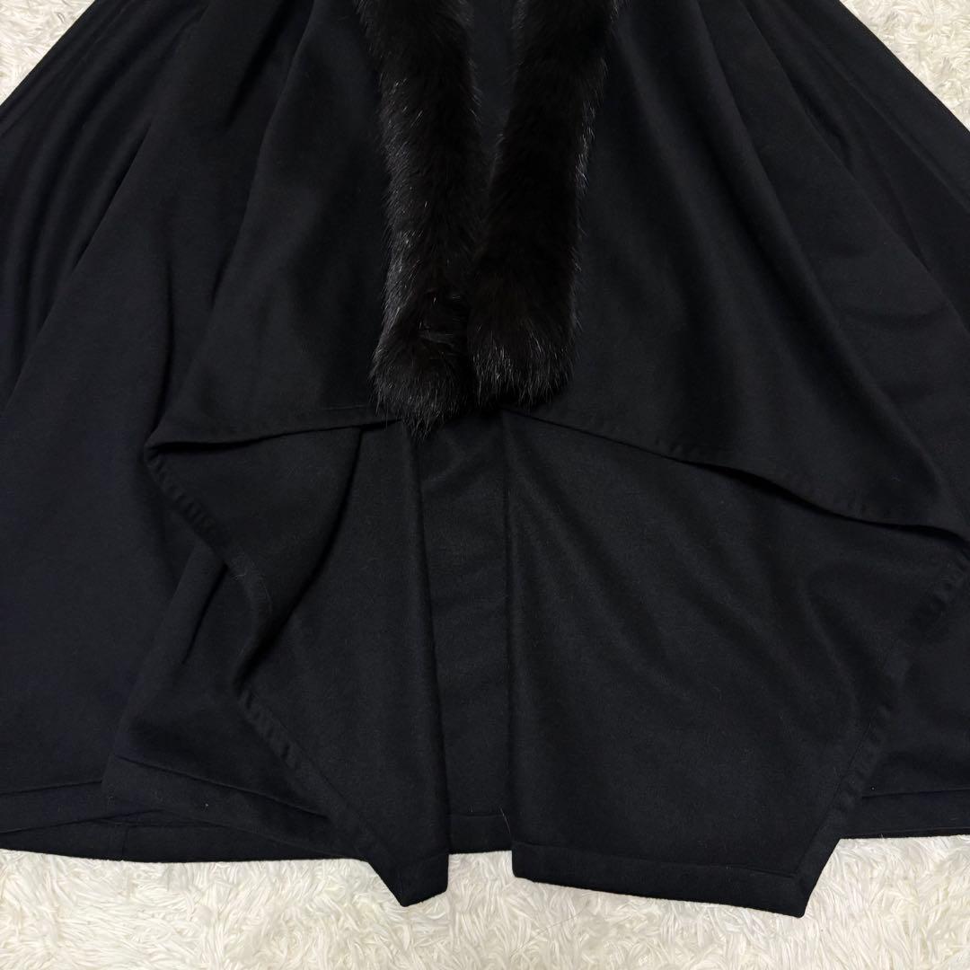 極美品 高級★カシミヤ100%コート フォックスファー リアルファー