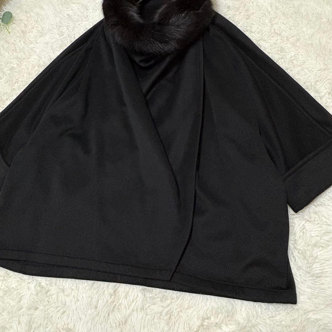 極美品 高級★カシミヤ100%コート フォックスファー リアルファー