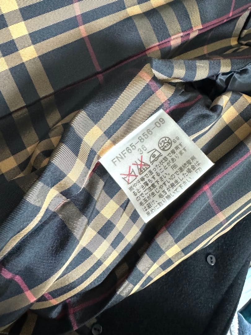 バーバリー ブルーレーベル　コート　ブラック　36 カシミヤ混