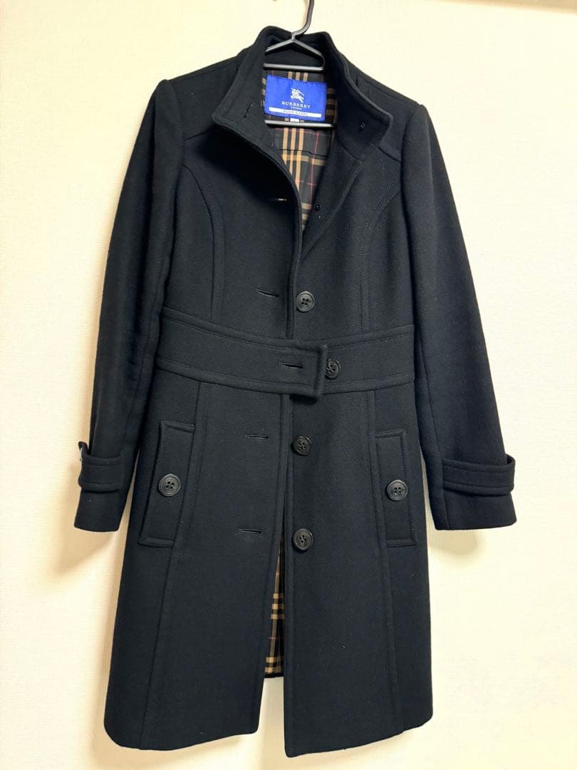 バーバリー ブルーレーベル　コート　ブラック　36 カシミヤ混
