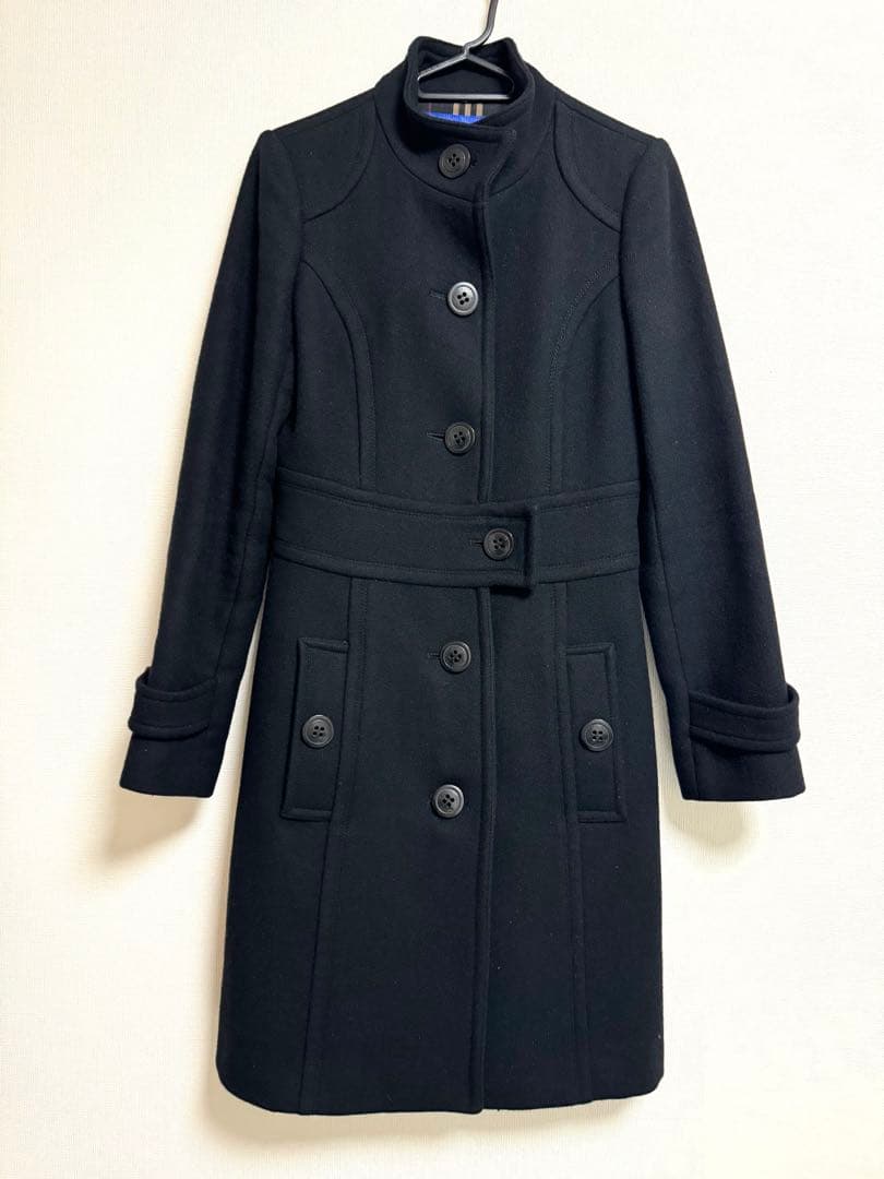 バーバリー ブルーレーベル　コート　ブラック　36 カシミヤ混