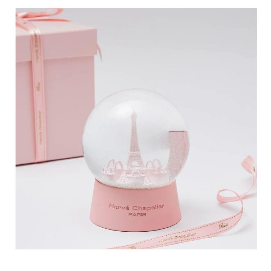 エルベシャプリエ　ノベルティ　非売品　スノードーム　エッフェル塔 ピンク