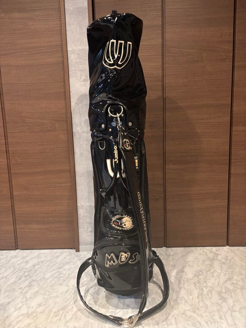 ブラックキャディバッグ JUMBO犬刺繍