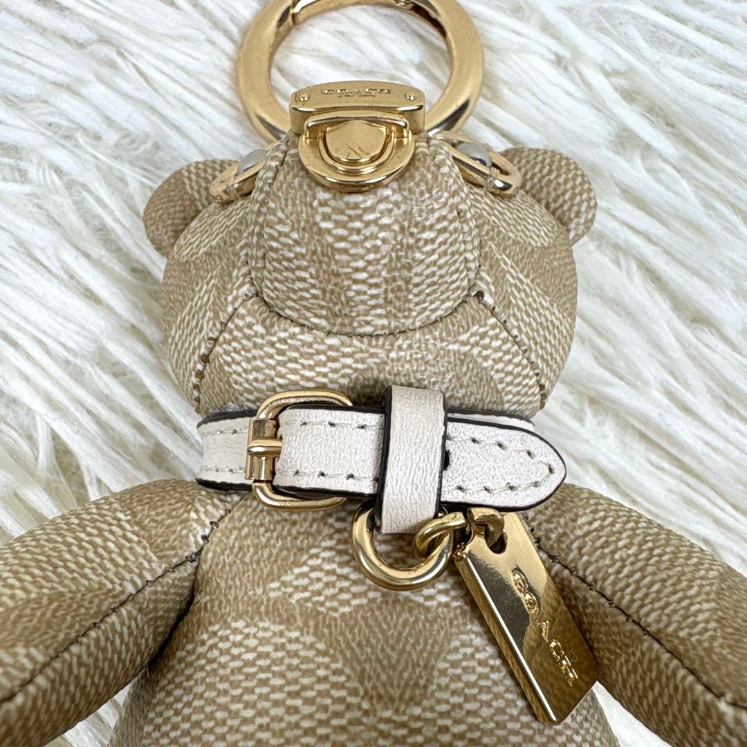 美品、コーチ、COACH、シグネチャー、ベア、チャーム、キンホルダー
