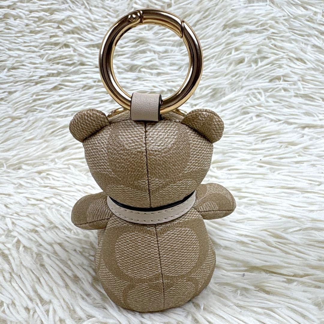 美品、コーチ、COACH、シグネチャー、ベア、チャーム、キンホルダー