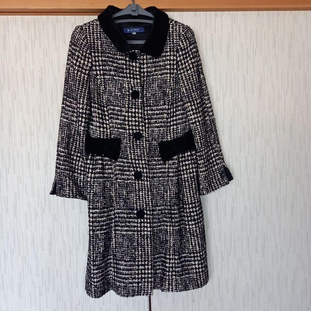 M'S GRACY チェック柄 ロングコート 38