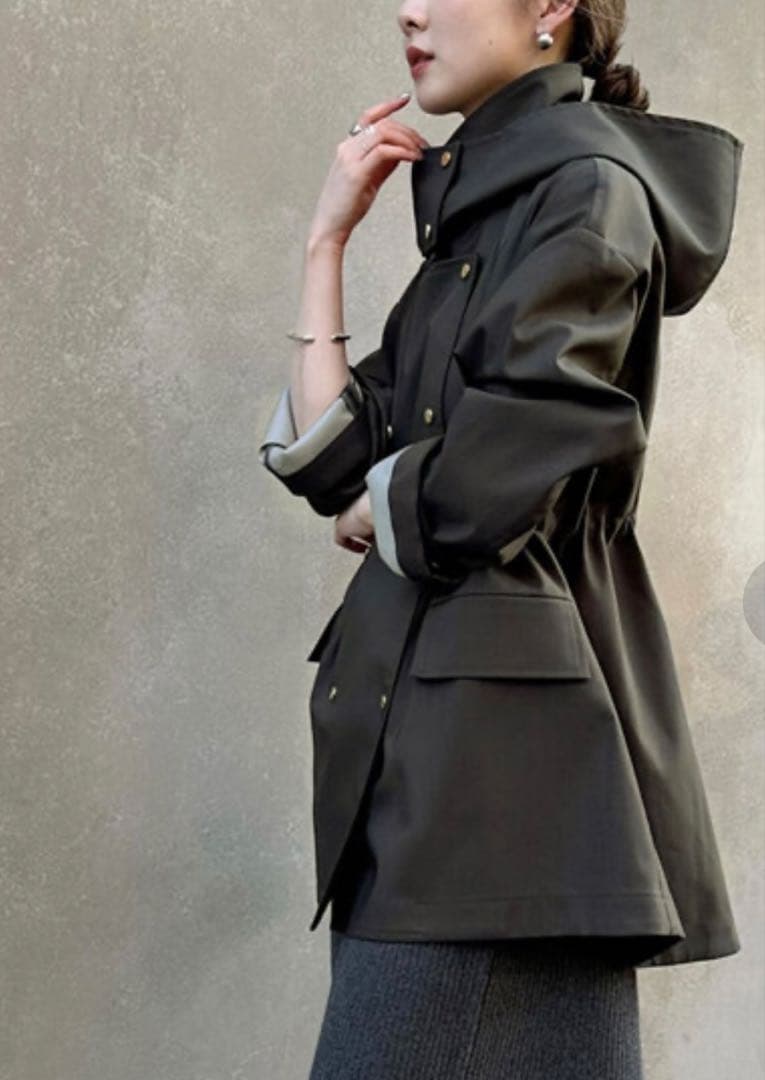 美品✨ノーブル　ウインドプルーフテントシルエットブルゾン　グリーン　S