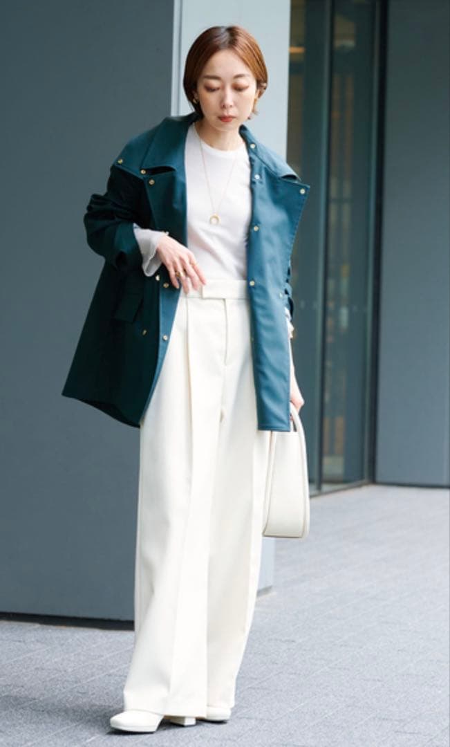 美品✨ノーブル　ウインドプルーフテントシルエットブルゾン　グリーン　S