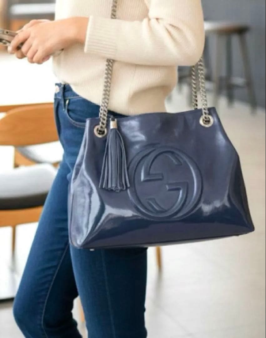 あ*み様 【GUCCI】y2k インターロッキングG leather bag ワ