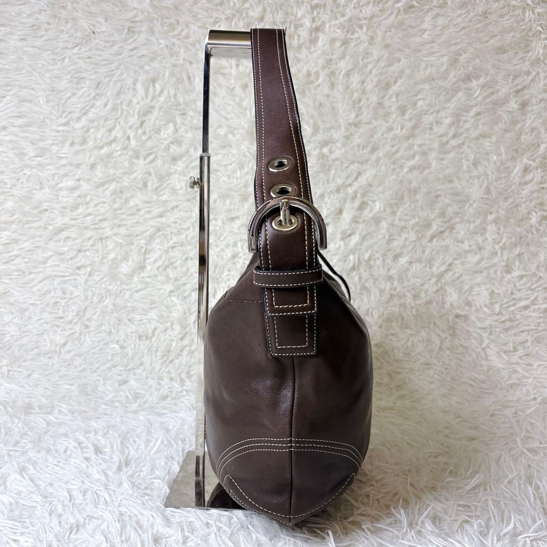 COACH ワンショルダーバッグ ホーボー ハーフムーン タッセル ブラウン