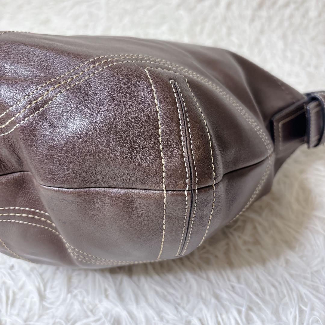 COACH ワンショルダーバッグ ホーボー ハーフムーン タッセル ブラウン