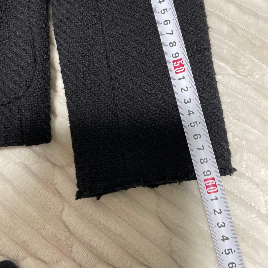 PLAGE[GIRL]ツイードノーカラージャケット　黒　ブラック　38サイズ　M