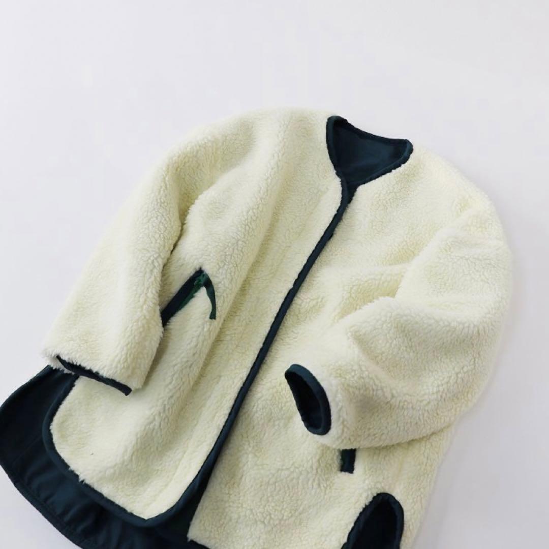 ナゴンスタンス ジップアップボアブルゾン オフホワイト キッズ130リバーシブル