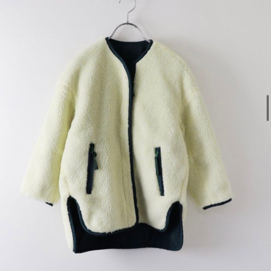 ナゴンスタンス ジップアップボアブルゾン オフホワイト キッズ130リバーシブル