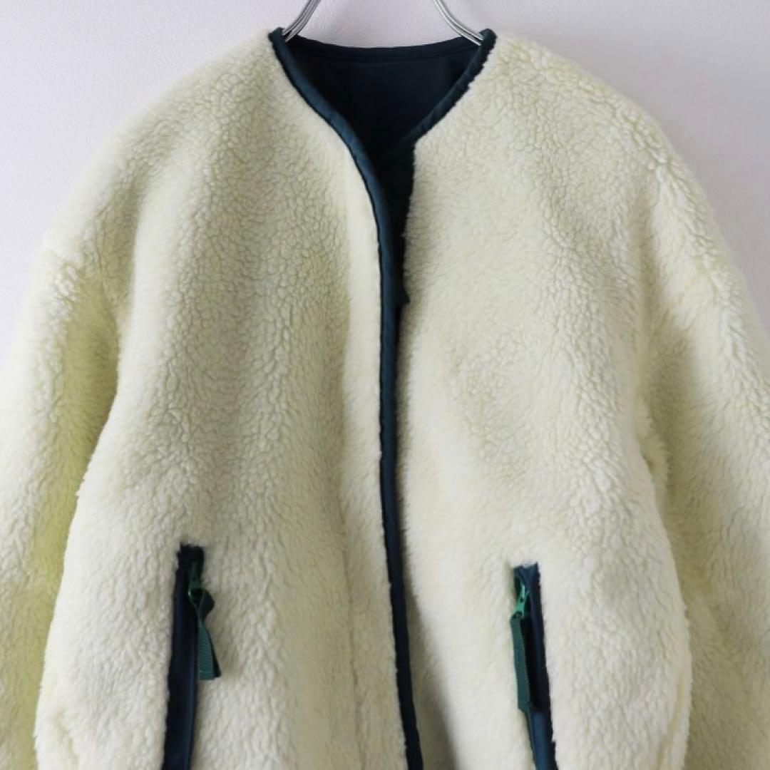 ナゴンスタンス ジップアップボアブルゾン オフホワイト キッズ130リバーシブル