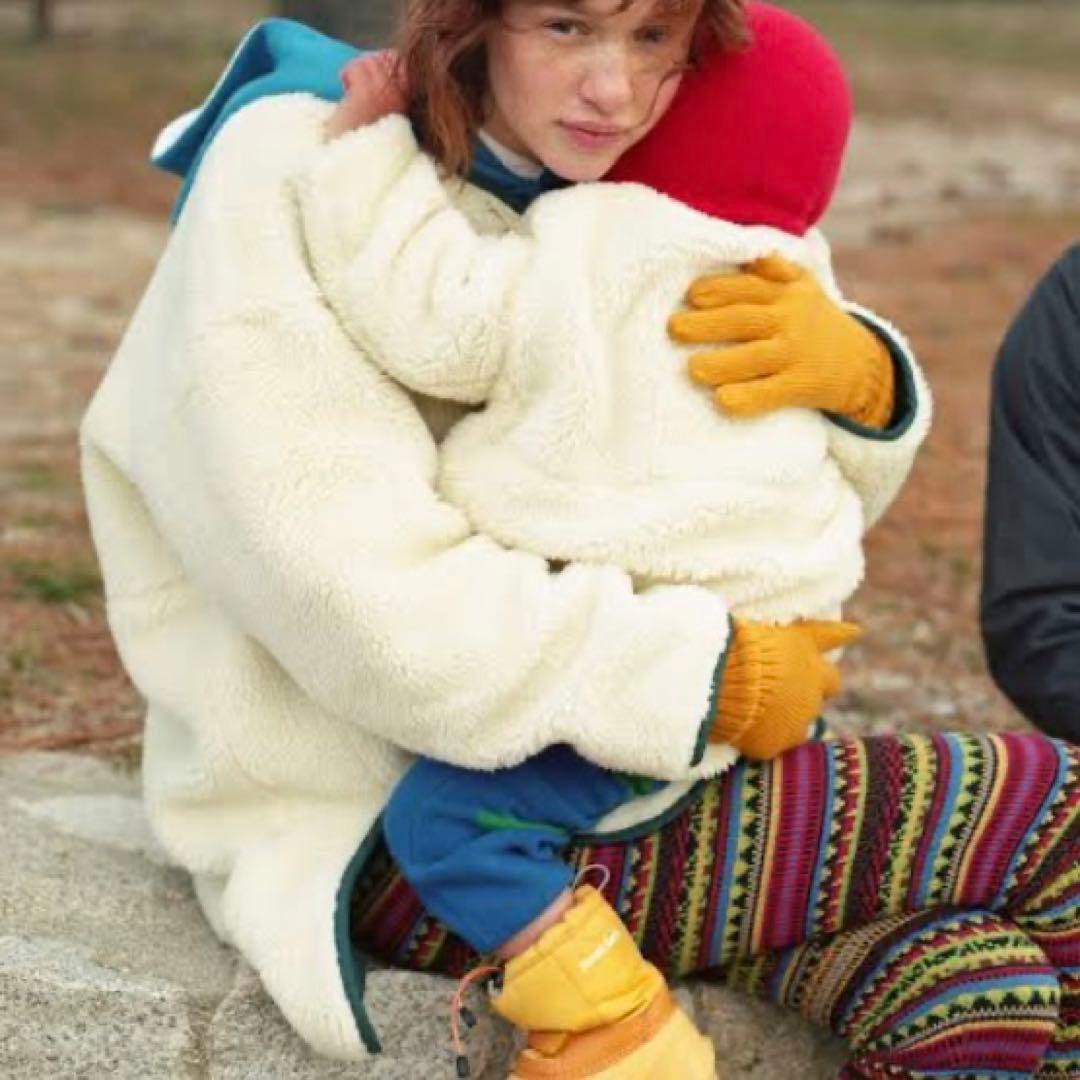 ナゴンスタンス ジップアップボアブルゾン オフホワイト キッズ130リバーシブル