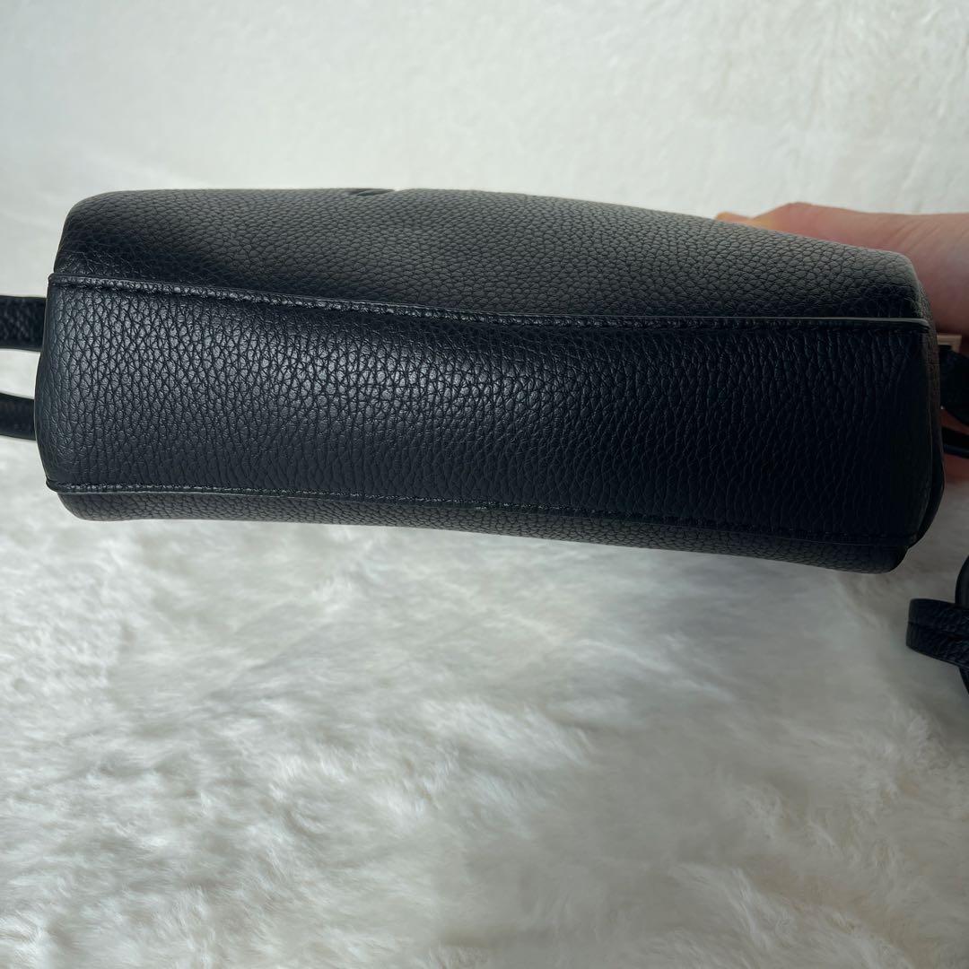 アニエスベー agnes.b ブラックレザーショルダーバッグ