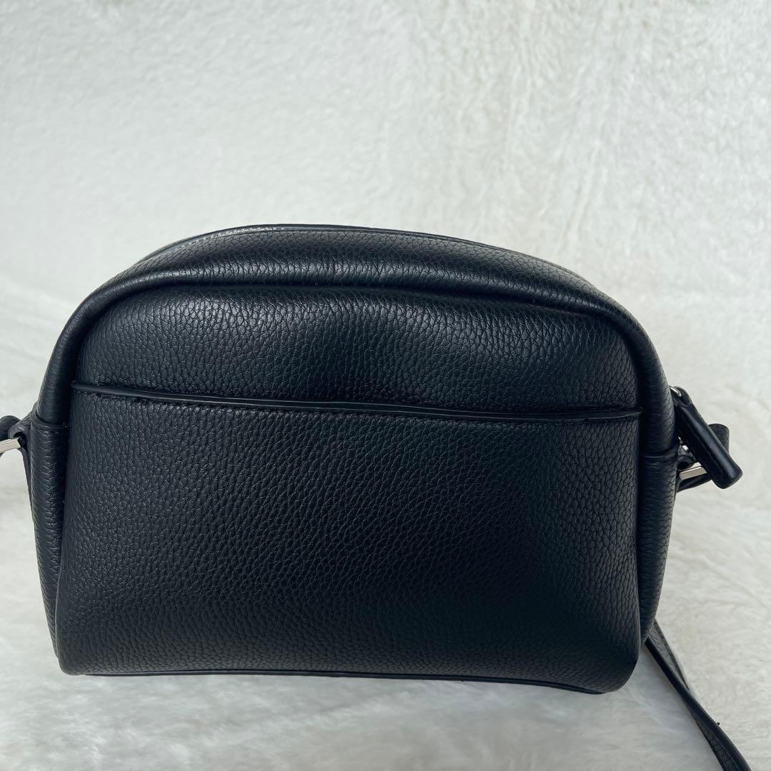 アニエスベー agnes.b ブラックレザーショルダーバッグ