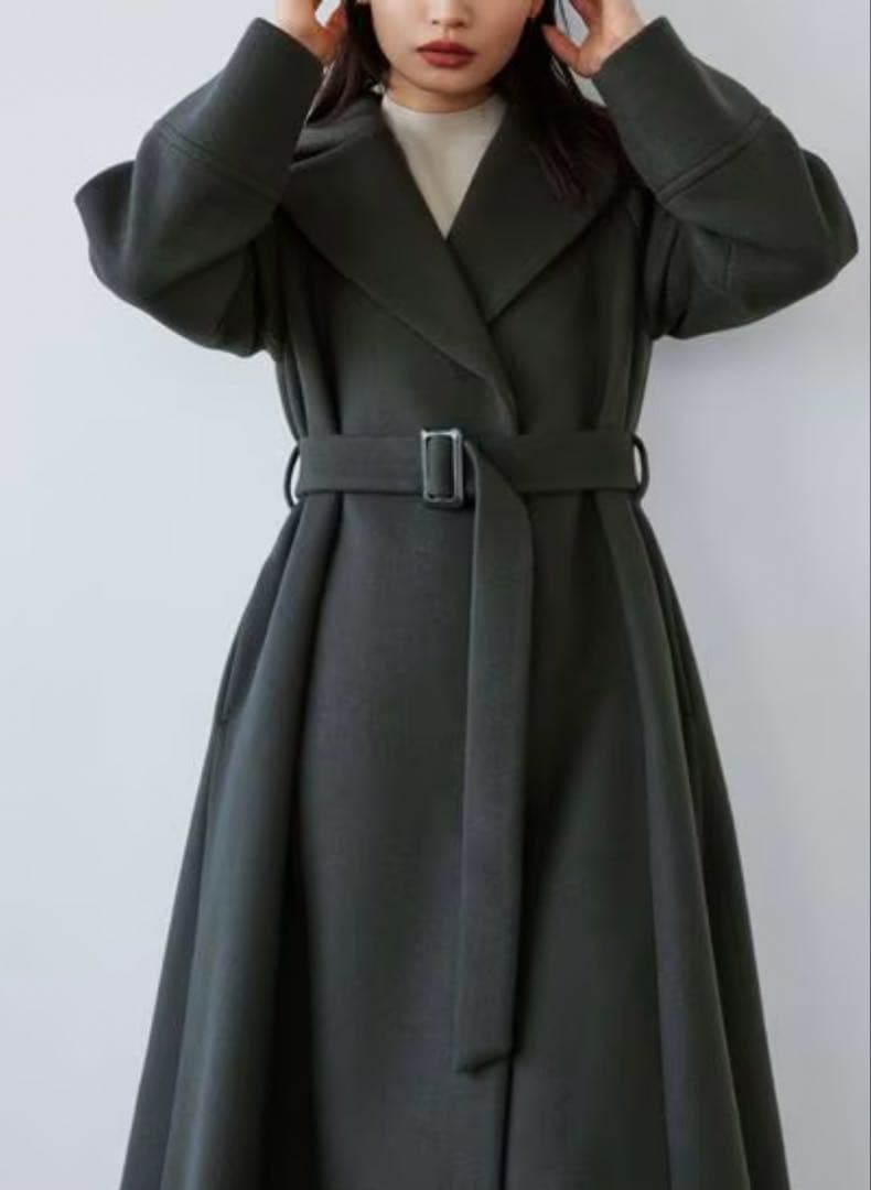 ＜EMMEL REFINES＞EM ベルテッド フレア ロングコート