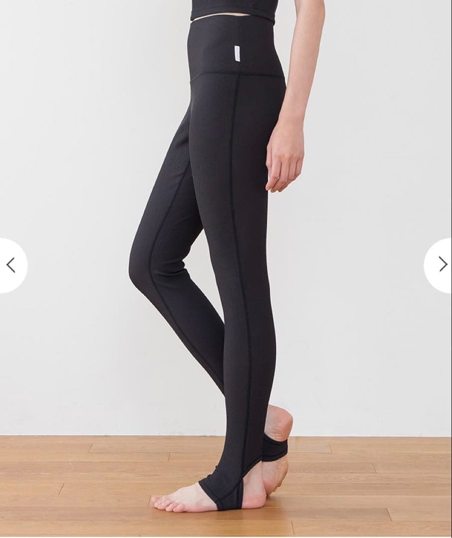 SUKARA リブソリッドトレンカ ブラック S ヨガレギンス