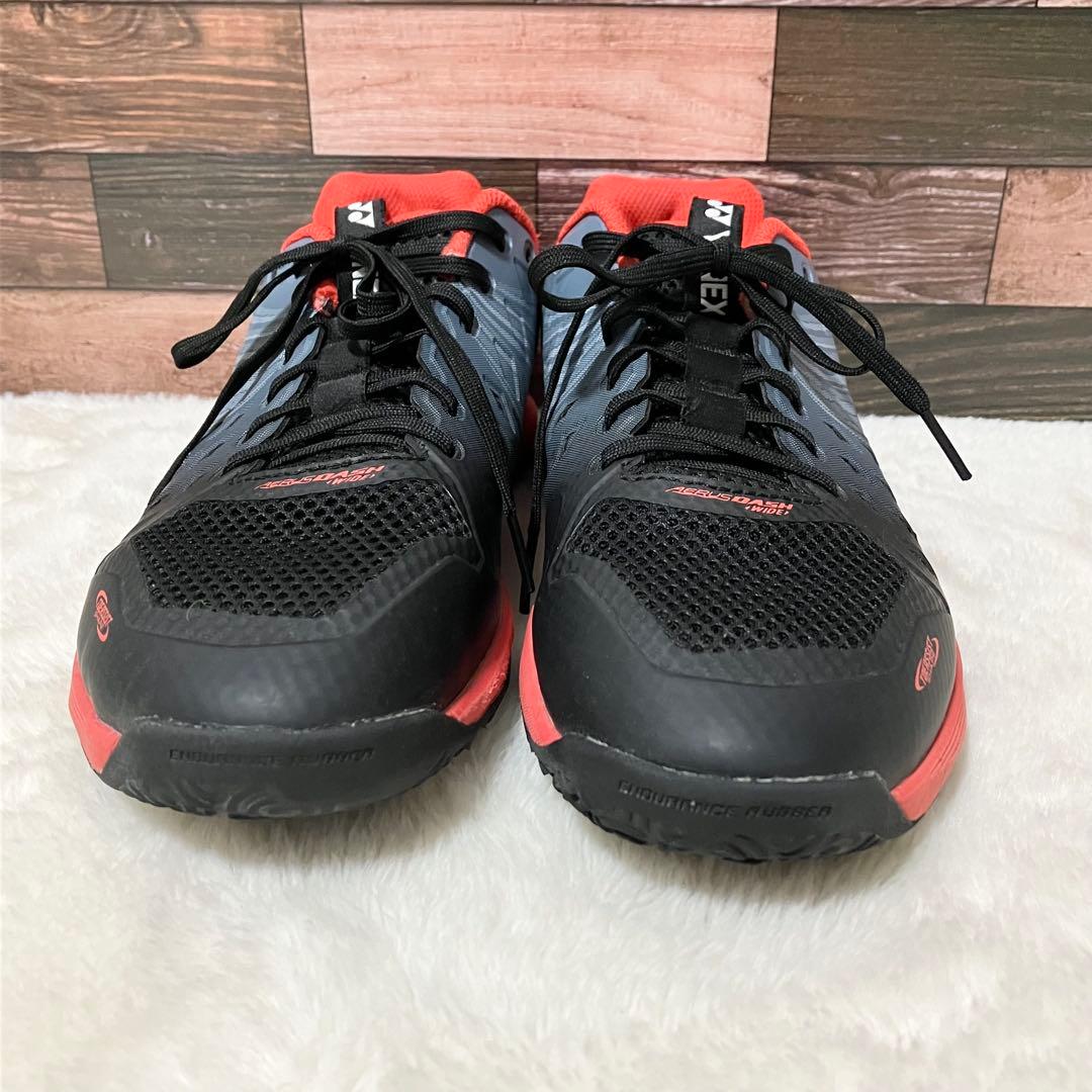 美品 YONEX テニスシューズ クレー 砂入り人工芝用 靴 25.5 男女兼用