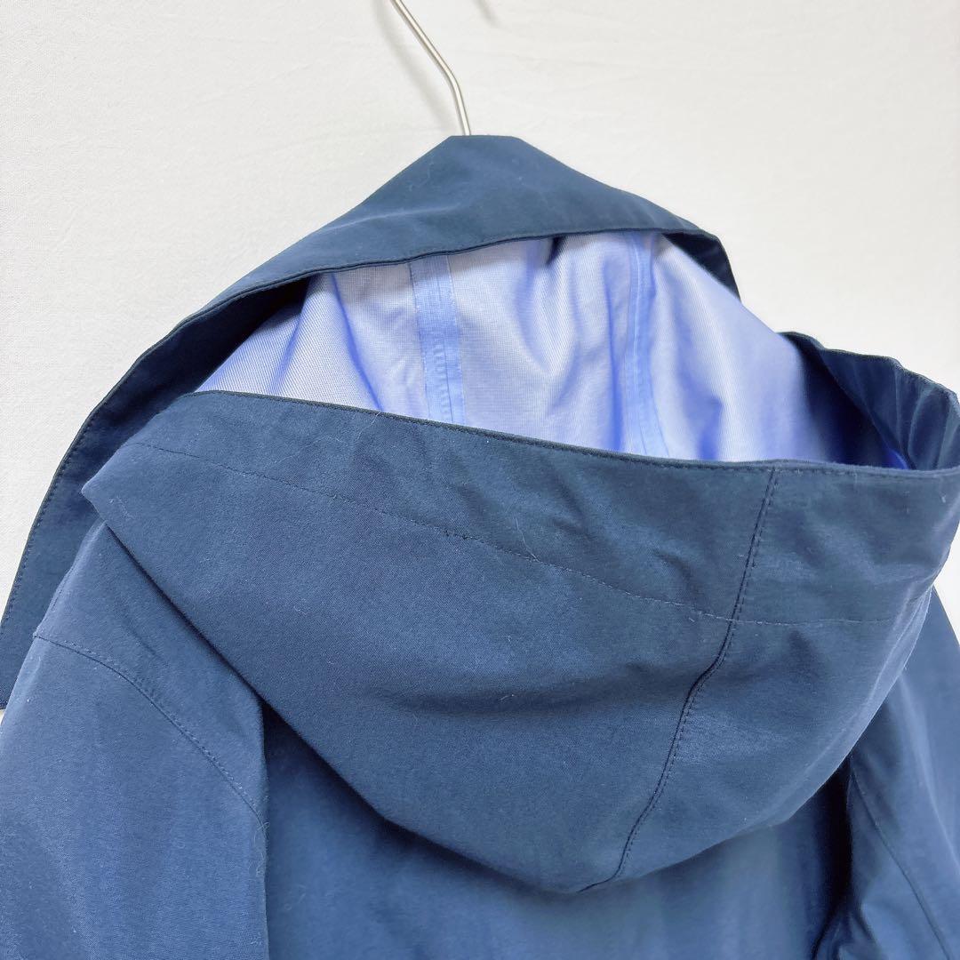 エーグル◆ゴアテックスステンカラーコート(M)紺 フード付き 防水 高機能素材