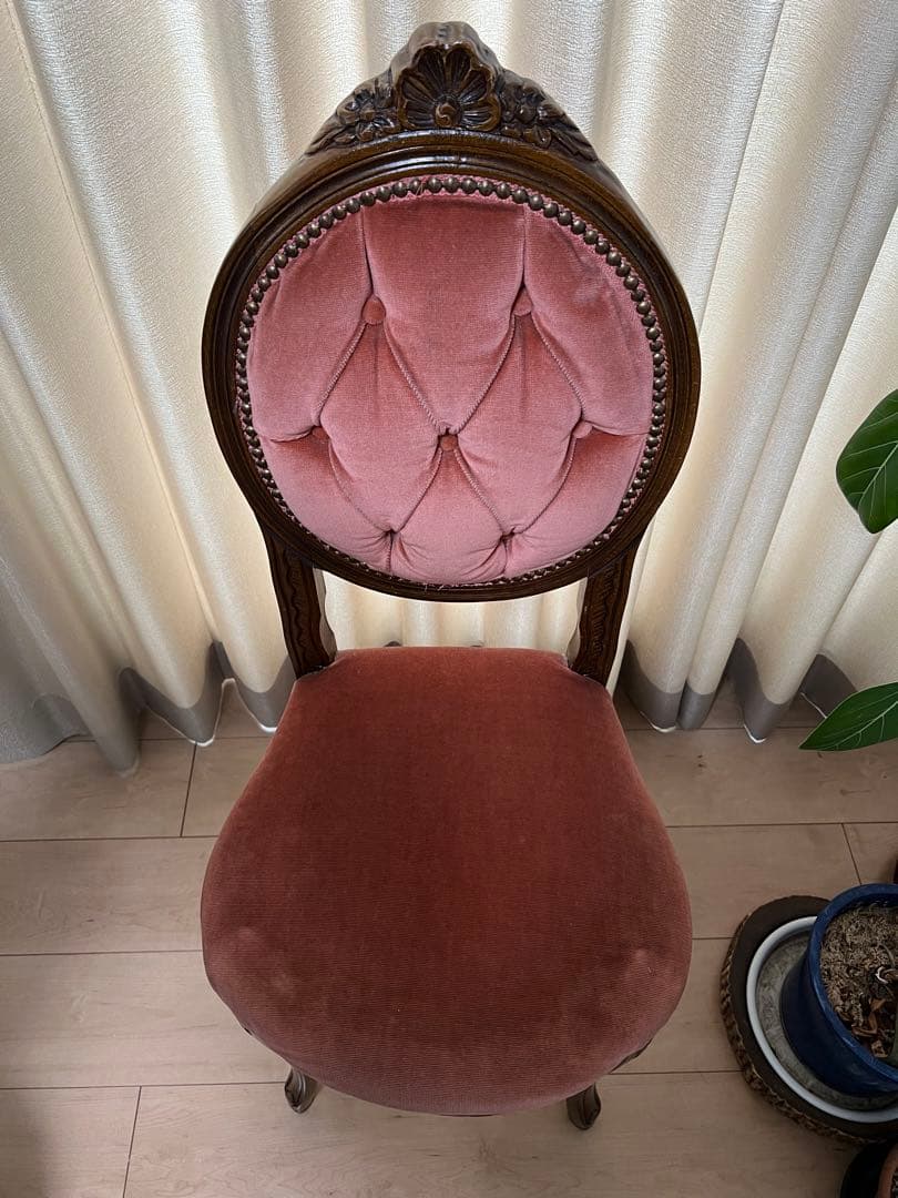 アンティーク調チェア ベルベット 猫脚