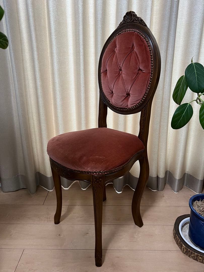 アンティーク調チェア ベルベット 猫脚