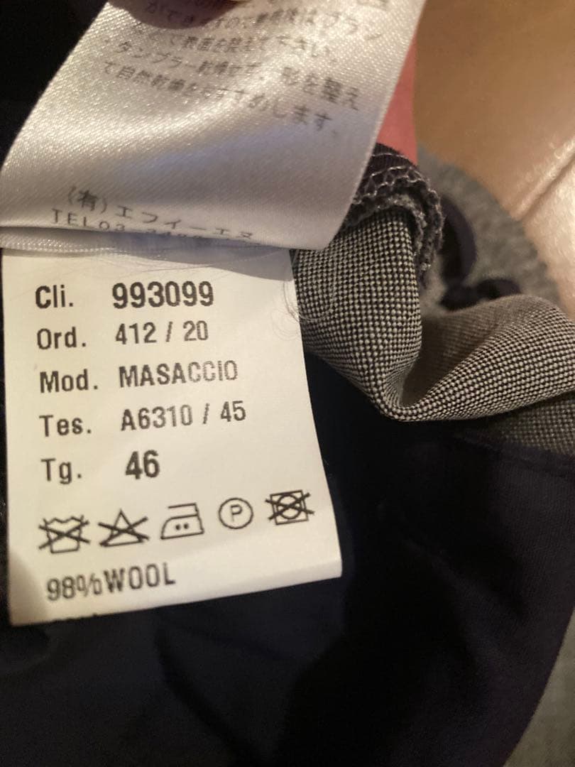 ジャブスアルキヴィオ “MASACCIO（マサッチョ）” ウールパンツ　46