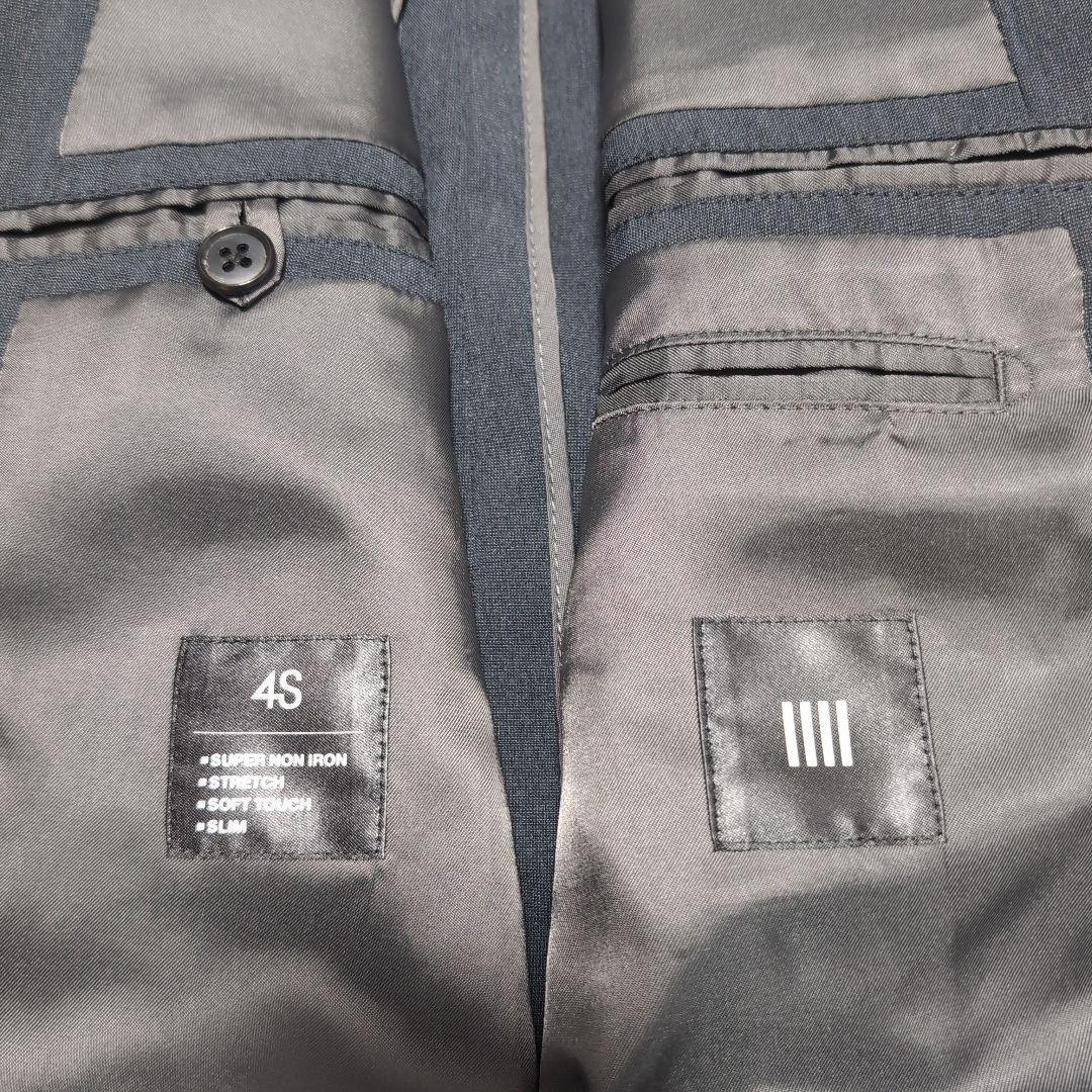 【美品】スーツセレクト SUIT SELECT 4S 洗濯可 グレー AB5