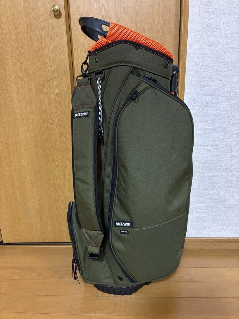 【美品】BACK SPIN!　スタンドキャディバッグ(カーキ)