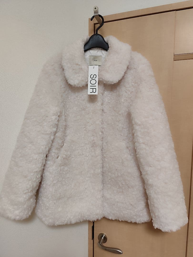 stana2 SOIR 韓国 アイボリー ファーコート ボアコート MUS