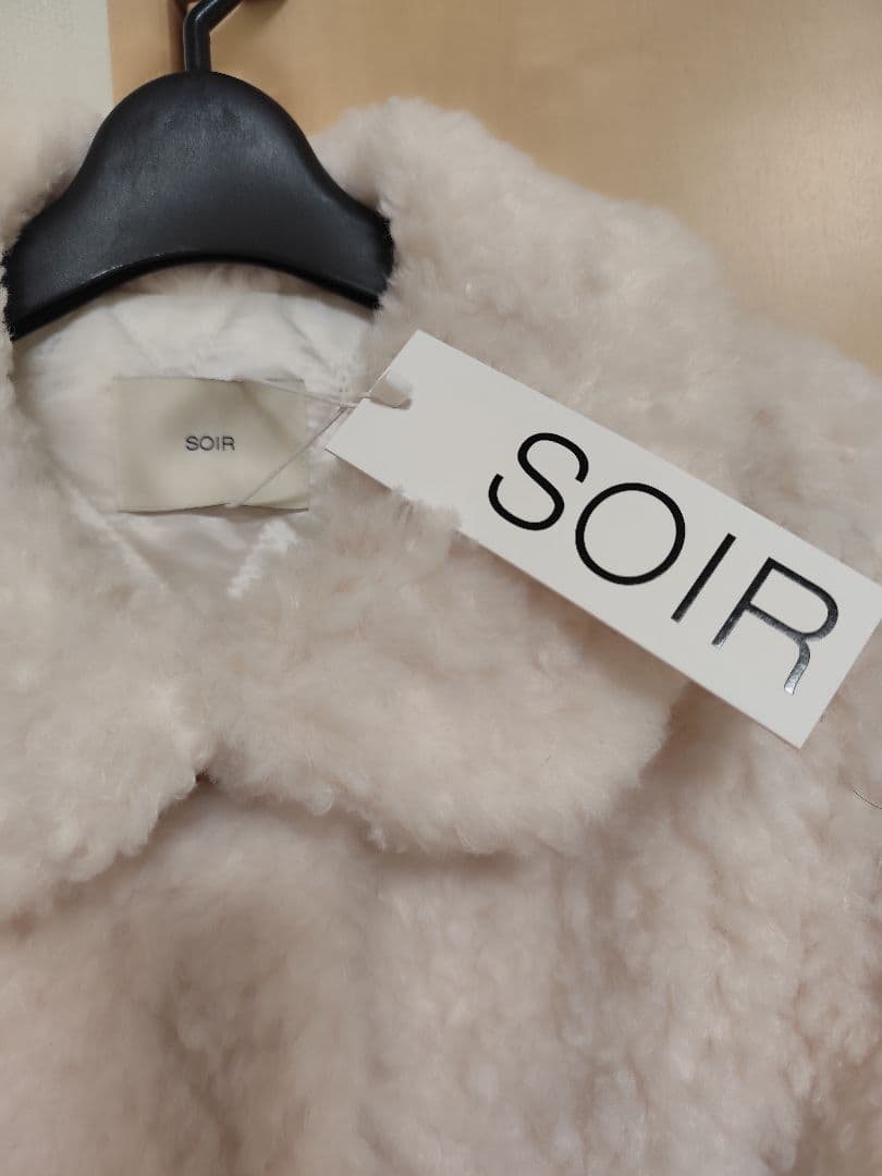 stana2 SOIR 韓国 アイボリー ファーコート ボアコート MUS