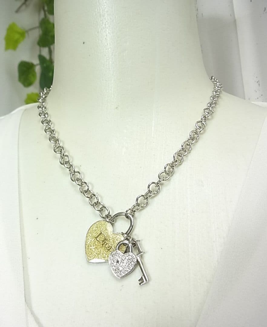 Christian Dior クリスチャンディオール　ハート&キー　ネックレス