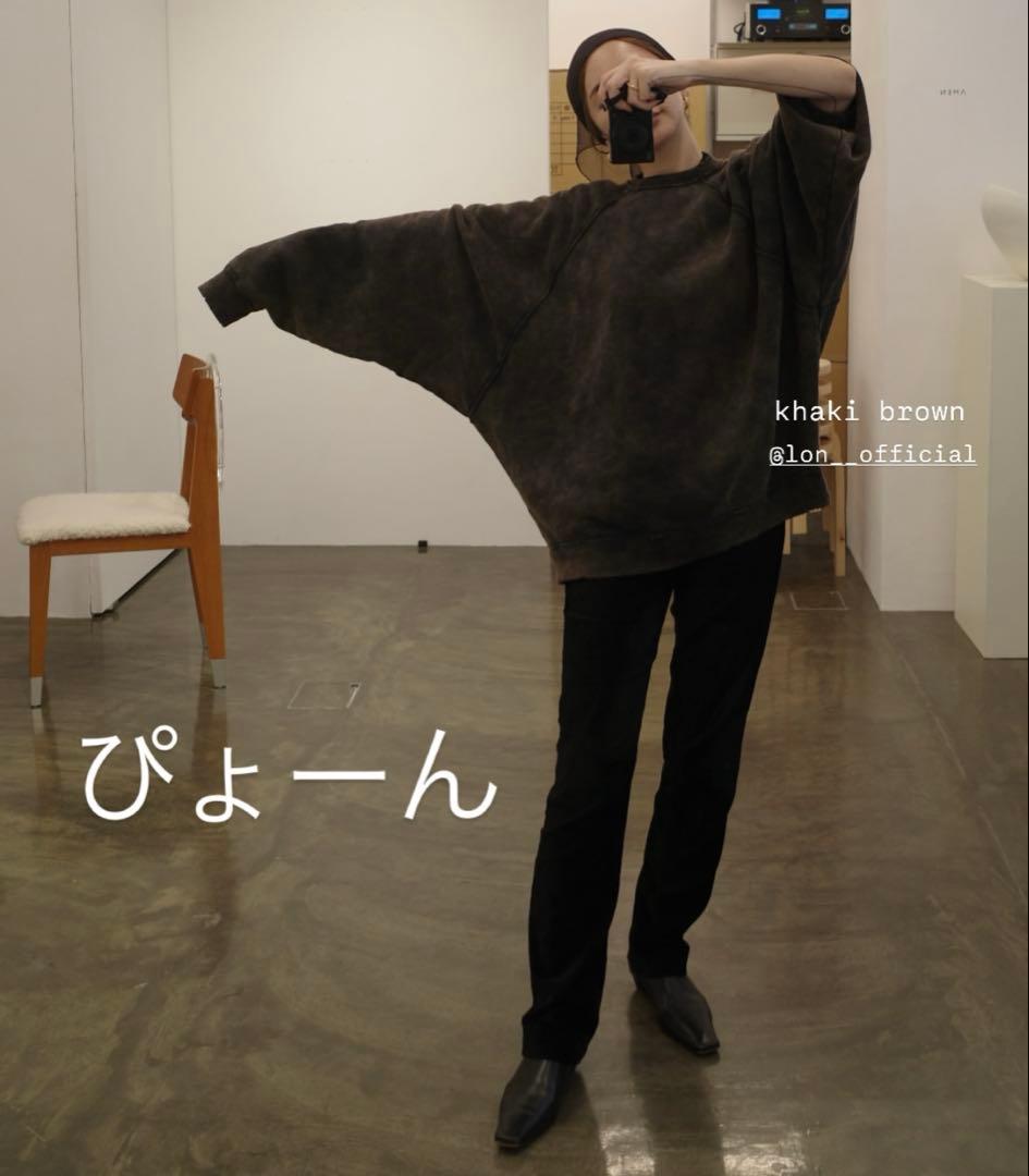 新品未使用lon ロンTWO SIDE SWEATSHIRT#04カーキブラウン